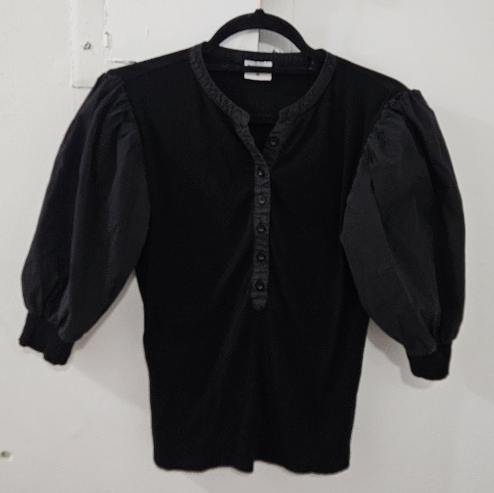 BLANK Puff Sleeve Ribbed Top - Picture 2 of 5
